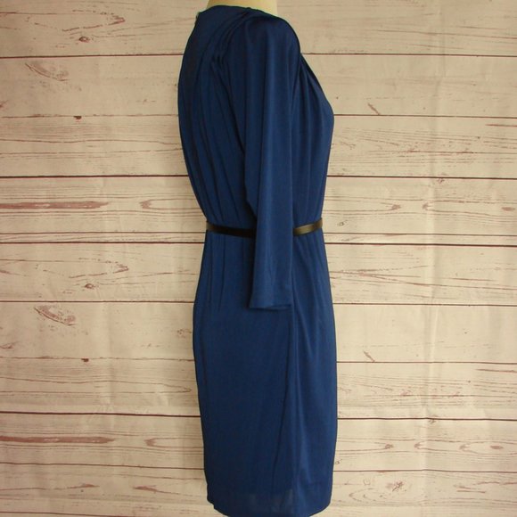 Cobalt Blue Classic Dress w/ Belt - L- Love 21 NWT - Picture 5 of 16